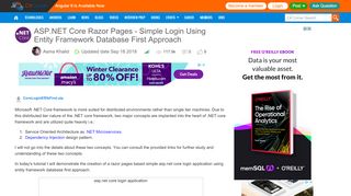 
                            1. ASP.NET Core Razor Pages - Simple Login Using Entity Framework ...