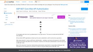 
                            8. ASP.NET Core Web API Authentication - Stack Overflow