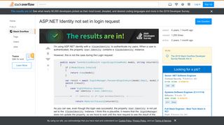 
                            4. ASP.NET Identity not set in login request - Stack Overflow