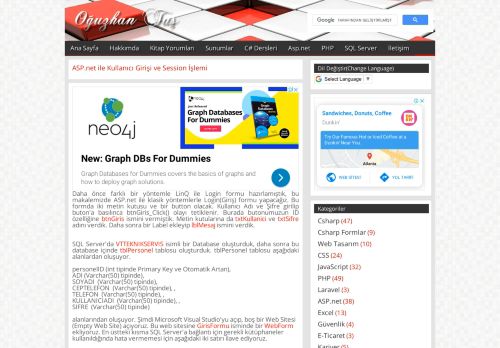 
                            2. ASP.net ile Kullanıcı Girişi ve Session İşlemi, ASP.net Kategorisi