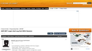 
                            9. ASP.NET Login And Log Out With Session - ASP.NET | Dream.In.Code