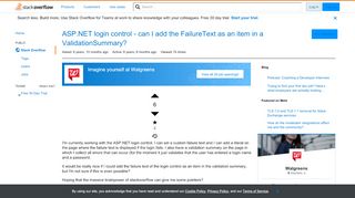 
                            9. ASP.NET login control - can I add the FailureText as an item in a ...