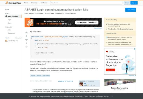 
                            3. ASP.NET Login control custom authentication fails - Stack Overflow