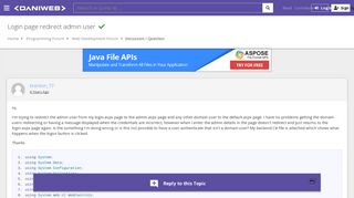 
                            8. asp.net - Login page redirect admin user [SOLVED] | ...