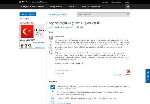 
                            11. Asp.net login ve güvenlik işlemleri - MSDN - Microsoft