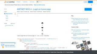
                            6. ASP.NET MVC 4 - Login on home page - Stack Overflow