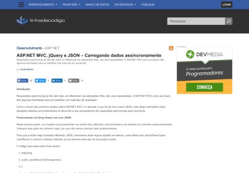 
                            8. ASP.NET MVC, jQuery e JSON – Carregando dados assíncronamente