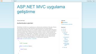 
                            3. ASP.NET MVC uygulama geliştirme: Authentication işlemleri