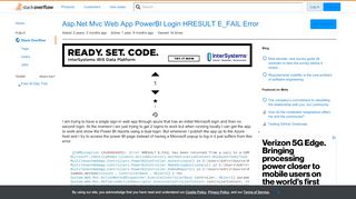 
                            10. Asp.Net Mvc Web App PowerBI Login HRESULT E_FAIL Error - Stack ...