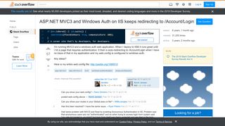
                            5. ASP.NET MVC3 and Windows Auth on IIS keeps redirecting to /Account ...