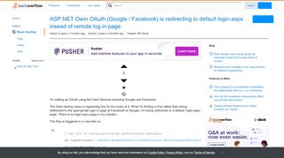 
                            6. ASP.NET Owin OAuth (Google / Facebook) is redirecting to default ...