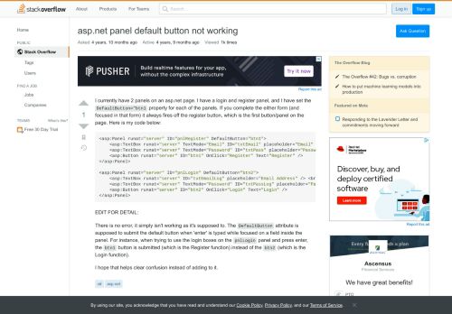 
                            12. asp.net panel default button not working - Stack Overflow