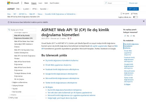 
                            4. ASP.NET Web API ile dış kimlik doğrulama hizmeti (C#) | Microsoft ...