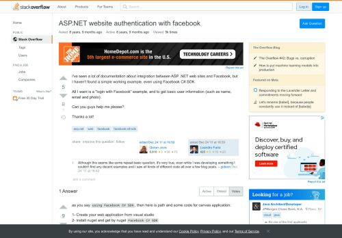
                            8. ASP.NET website authentication with facebook - Stack Overflow