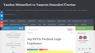 
                            10. Asp.NET'te Facebook Login Uygulaması - Yazılım Mimarileri ve ...
