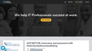 
                            8. ASP.NET/VB: Username and password with WebClient ...
