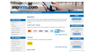 
                            10. aspsms.com - Payment - Credit Card - Bank transfer - Nordea - Postcard