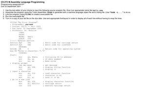 
                            11. Assembly Language Programming Assignment #1