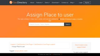 
                            3. Assign Place to user - GeoDirectory Support