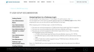 
                            7. AssigningUsers to a Gateway Login – Trading Technologies