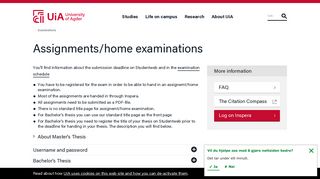 
                            6. Assignments/home examinations - Universitetet i Agder