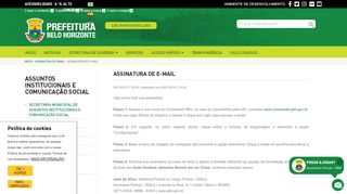 
                            5. Assinatura de e-mail - PBH - Prefeitura de Belo Horizonte