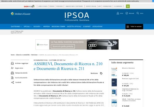 
                            4. ASSIREVI, Documento di Ricerca n. 210 e Documento di ... - Ipsoa