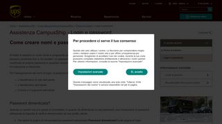 
                            13. Assistenza CampusShip - Login e password | UPS - Italia - UPS.com
