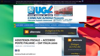 
                            10. Assistenza Fiscale – Accordo Poste Italiane – CAF Italia 2000 ...