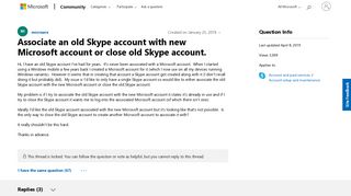 
                            2. Associate an old Skype account with new Microsoft account or close ...