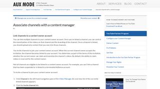 
                            10. Associate channels with a content manager - AuxMode