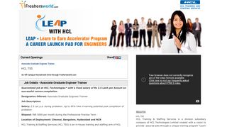 
                            8. Associate Graduate Engineer Trainee recruitment at HCL Training ...