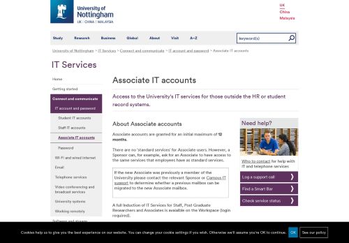 
                            8. Associate IT accounts - The University of Nottingham