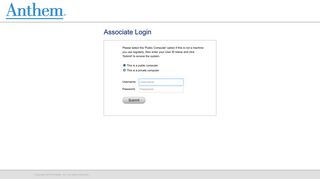 
                            11. Associate Login - Anthem, Inc.