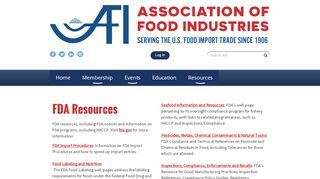 
                            13. Association of Food Industries, Inc. - FDA Resources