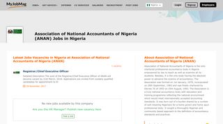 
                            13. Association Of National Accountants Of Nigeria (ANAN) Jobs and ...