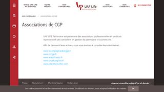 
                            12. Associations de CGP - UAF LIFE Patrimoine : Portail