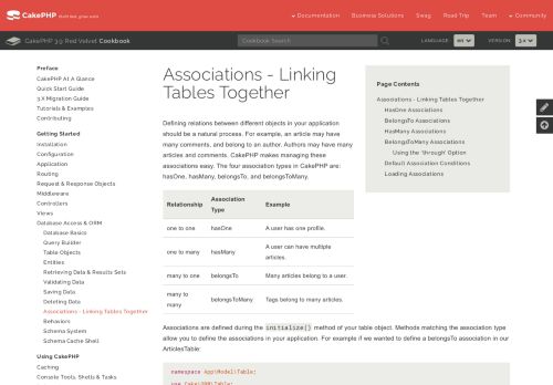 
                            11. Associations - Linking Tables Together - 3.7 - CakePHP cookbook