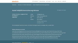 
                            5. Asstel Hotline, Anschrift, Faxnummer und E-Mail - Aboalarm