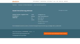 
                            7. Asstel Versicherung Adresse, Telefonnumer und Fax - Aboalarm