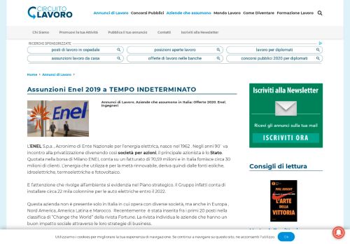 
                            8. Assunzioni Enel 2019 a TEMPO INDETERMINATO - Circuito Lavoro