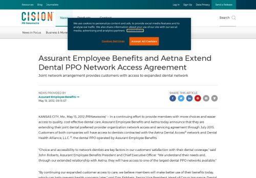 
                            9. Assurant Employee Benefits and Aetna Extend Dental PPO Network ...