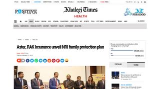 
                            6. Aster, RAK Insurance unveil NRI family protection plan - Khaleej Times