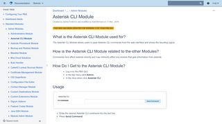 
                            6. Asterisk CLI Module - PBX GUI - Documentation - FreePBX Wiki
