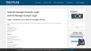 
                            1. Asterisk manager Example: Login - VoIP-Info