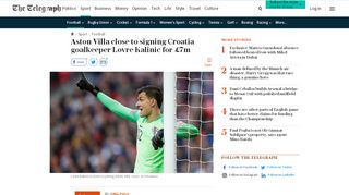 
                            5. Aston Villa close to signing Croatia goalkeeper Lovre Kalinic for £7m