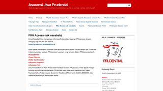 
                            8. Asuransi Jiwa Prudential : PRU Access (utk nasabah)