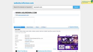 
                            6. asurewin.com at Website Informer. ASureWin. Visit A Sure Win.