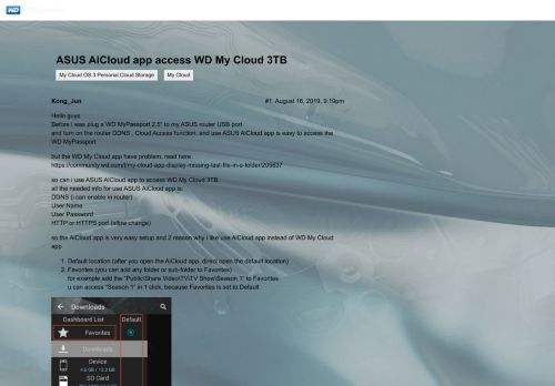 
                            11. ASUS AiCloud app access WD My Cloud 3TB - WD Community