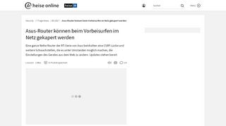 
                            5. Asus-Router können beim Vorbeisurfen im Netz gekapert werden ...